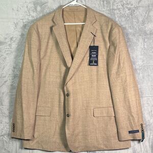 NWT New Stanford 100% Wool Tan Big Tall Stretch Sport Coat Blazer Size 58 Long